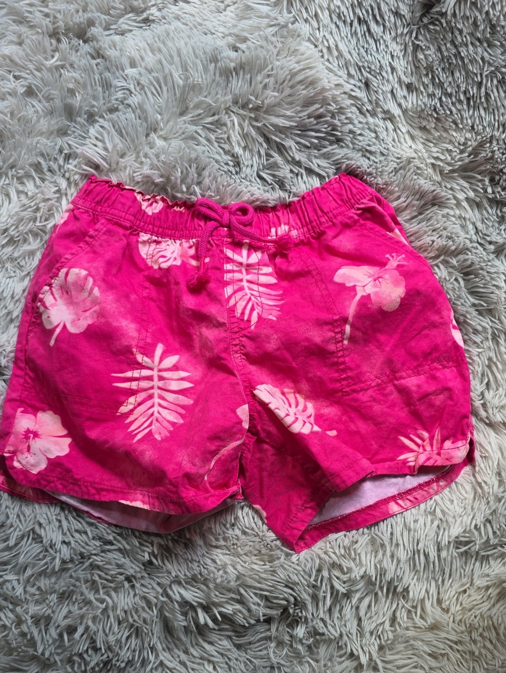 GAP Hot Pink Floral Drawstring Athletic Shorts